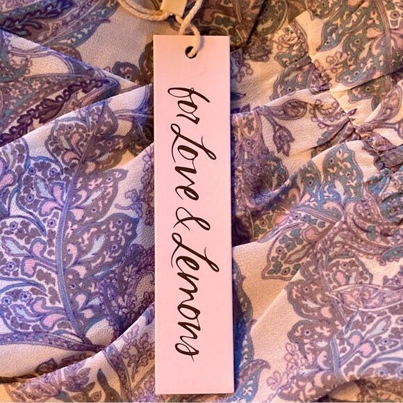 NEW REVOLVE For Love and Lemons Paisley Floral Ruched Mini Skirt Gray Pink XL - Picture 12 of 12